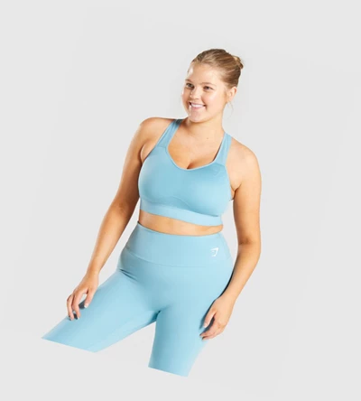 Sujetadores Deportivos Gymshark Ligeros High Support Entrenamiento Mujer Azules Claro | BNRVZYL-29