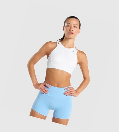 Sujetadores Deportivos Gymshark Mesh Neckline Entrenamiento Mujer Blancos | NVBIKYA-78