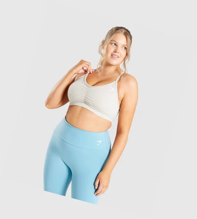 Sujetadores Deportivos Gymshark Ruched Entrenamiento Mujer Grises | OYFKCEW-21