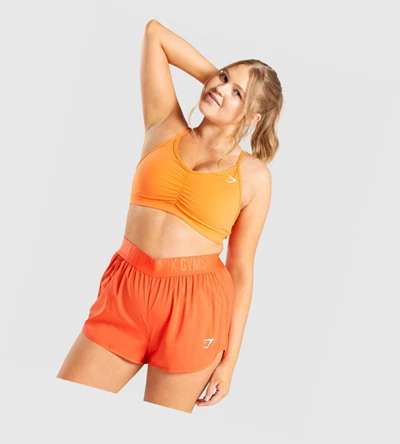 Sujetadores Deportivos Gymshark Ruched Entrenamiento Mujer Naranjas | PWCVLRX-79