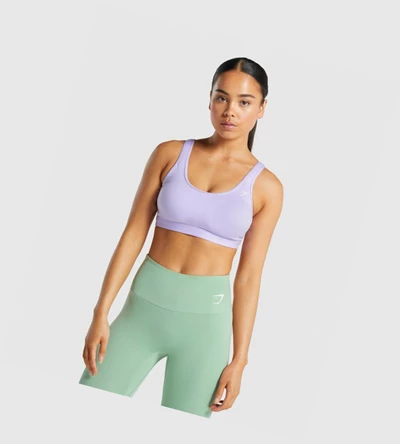 Sujetadores Deportivos Gymshark Scoop Neck Entrenamiento Mujer Morados Claro | AIZQMLD-75