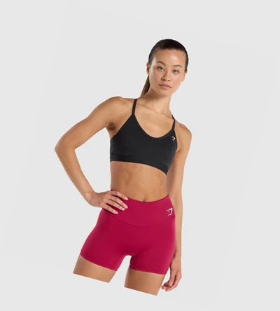 Sujetadores Deportivos Gymshark V Neck Entrenamiento Mujer Negros | GSVXNDE-20