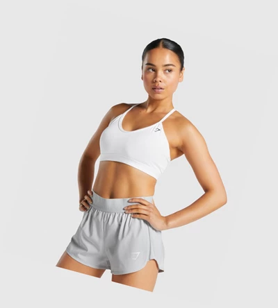 Sujetadores Deportivos Gymshark V Neck Entrenamiento Mujer Blancos | GXEWDKT-90