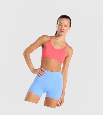 Sujetadores Deportivos Gymshark V Neck Entrenamiento Mujer Rosas | MSPWAZQ-42