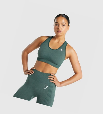 Sujetadores Deportivos Gymshark Vital Seamless 2.0 Mujer Verdes Oscuro | VQJBSXY-91