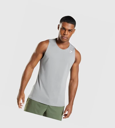 Camiseta Tirantes Gymshark Arrival Hombre Grises | ISYHACO-07