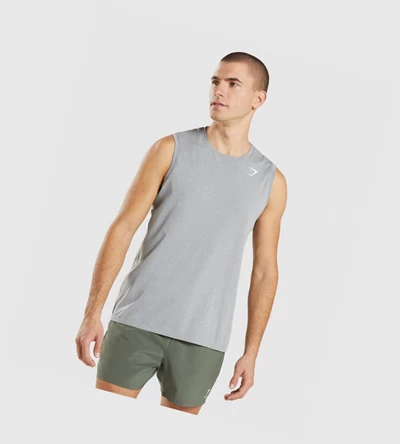 Camiseta Tirantes Gymshark Arrival Seamless Hombre Grises | ZADWNOX-07