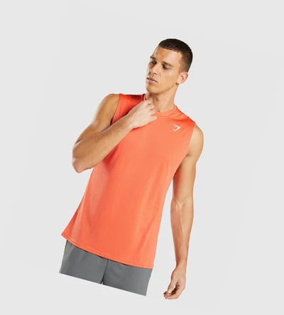 Camiseta Tirantes Gymshark Arrival Sin Manga Hombre Naranjas | AZTNQOE-38