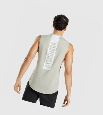 Camiseta Tirantes Gymshark Bold Drop Arm Hombre Grises | JILGORA-97