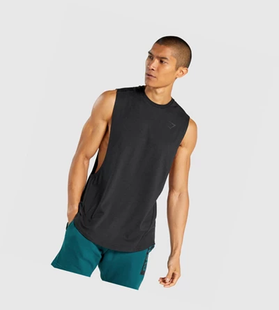 Camiseta Tirantes Gymshark Bold Drop Arm Hombre Negros | CRHMYNV-74