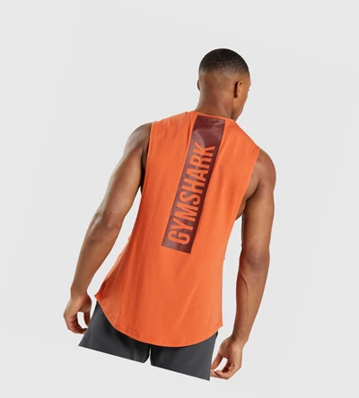 Camiseta Tirantes Gymshark Bold Drop Arm Hombre Naranjas | GPCRUQI-71