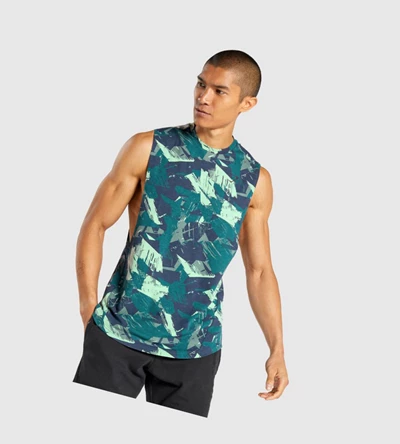 Camiseta Tirantes Gymshark Bold Drop Arm Hombre Verdes | AJDSQOW-16