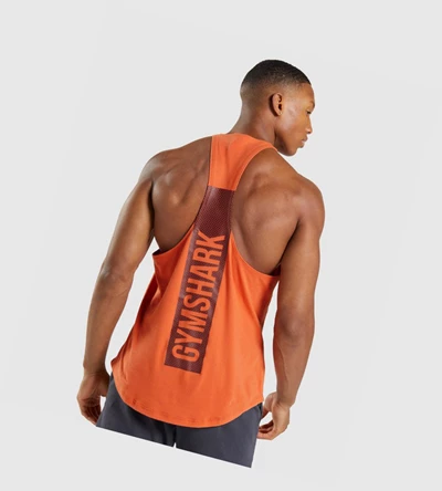 Camiseta Tirantes Gymshark Bold Hombre Naranjas | RMBOSCL-85