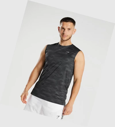 Camiseta Tirantes Gymshark Deporte Hombre Negros | TYWSOBH-81