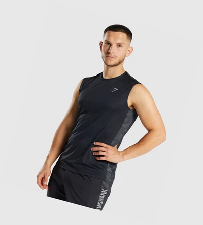 Camiseta Tirantes Gymshark Deporte Hombre Negros | ZVTQCXM-70