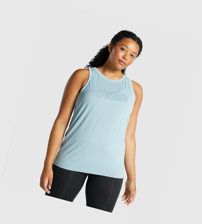 Camiseta Tirantes Gymshark Fit Seamless Loose Mujer Azules | NERXACP-29