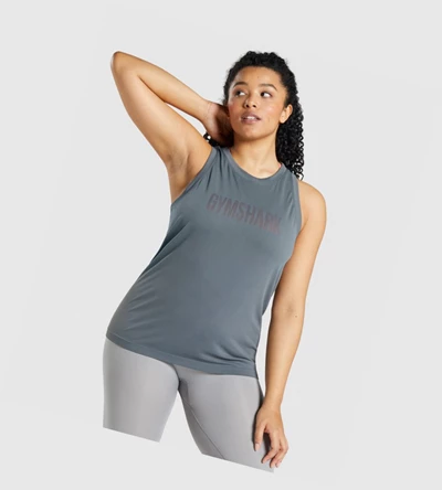 Camiseta Tirantes Gymshark Fit Seamless Mujer Grises | PASBUJM-91