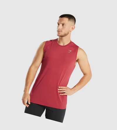 Camiseta Tirantes Gymshark Hyper Power Hombre Rojos | YMNIQRU-75