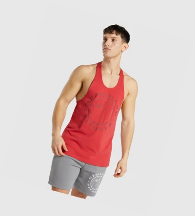 Camiseta Tirantes Gymshark Legacy Hombre Rojos | AXJSWQE-96