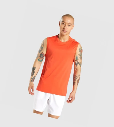 Camiseta Tirantes Gymshark Regulate Entrenamiento Hombre Naranjas | NEACXVH-57