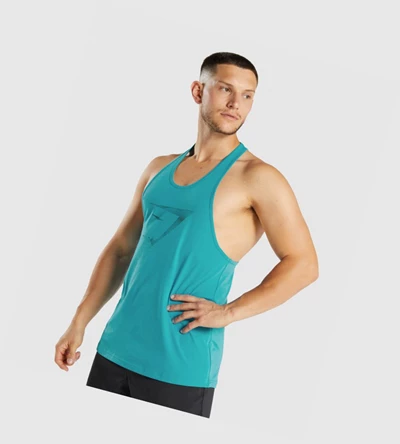 Camiseta Tirantes Gymshark Sharkhead Infill Hombre Azules | OITXLRN-15