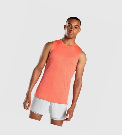 Camiseta Tirantes Gymshark Speed Hombre Naranjas | OSYNVTJ-06