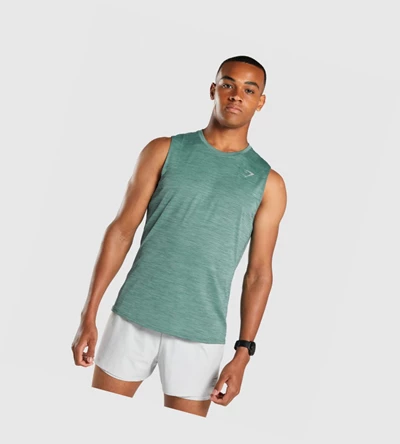 Camiseta Tirantes Gymshark Speed Hombre Verdes Oscuro | CFJNOGL-82