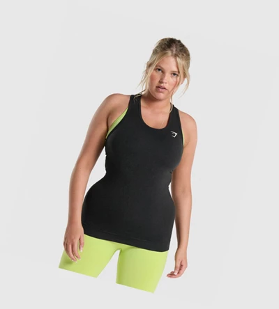 Camiseta Tirantes Gymshark Vital Seamless 2.0 Mujer Negros | EYAMLWZ-80