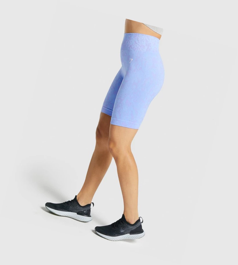 Bermudas Gymshark Adapt Animal Seamless Cycling Mujer Azules Claro | AFUJWXZ-10