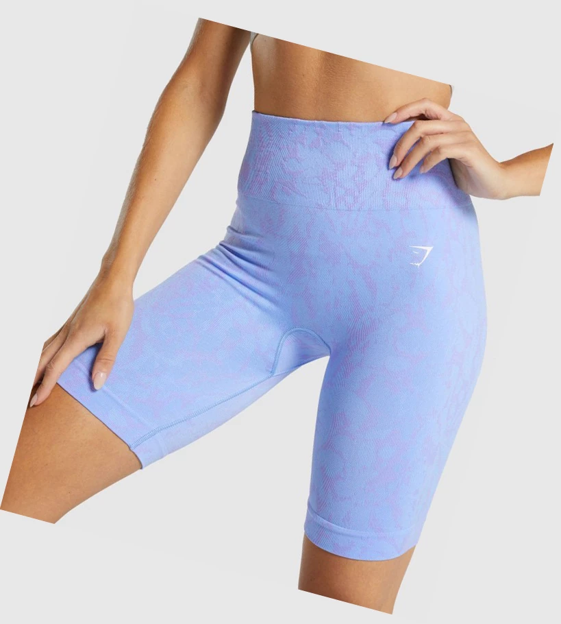 Bermudas Gymshark Adapt Animal Seamless Cycling Mujer Azules Claro | AFUJWXZ-10