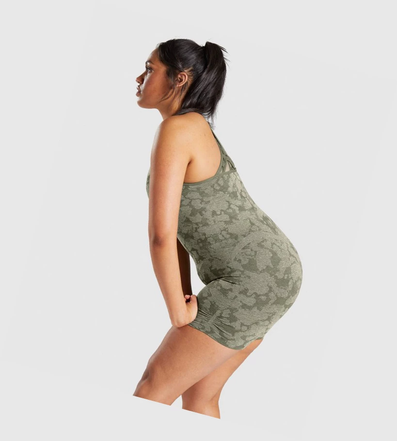 Bermudas Gymshark Adapt Camo Seamless All In One Mujer Verdes | DQTJSRE-28