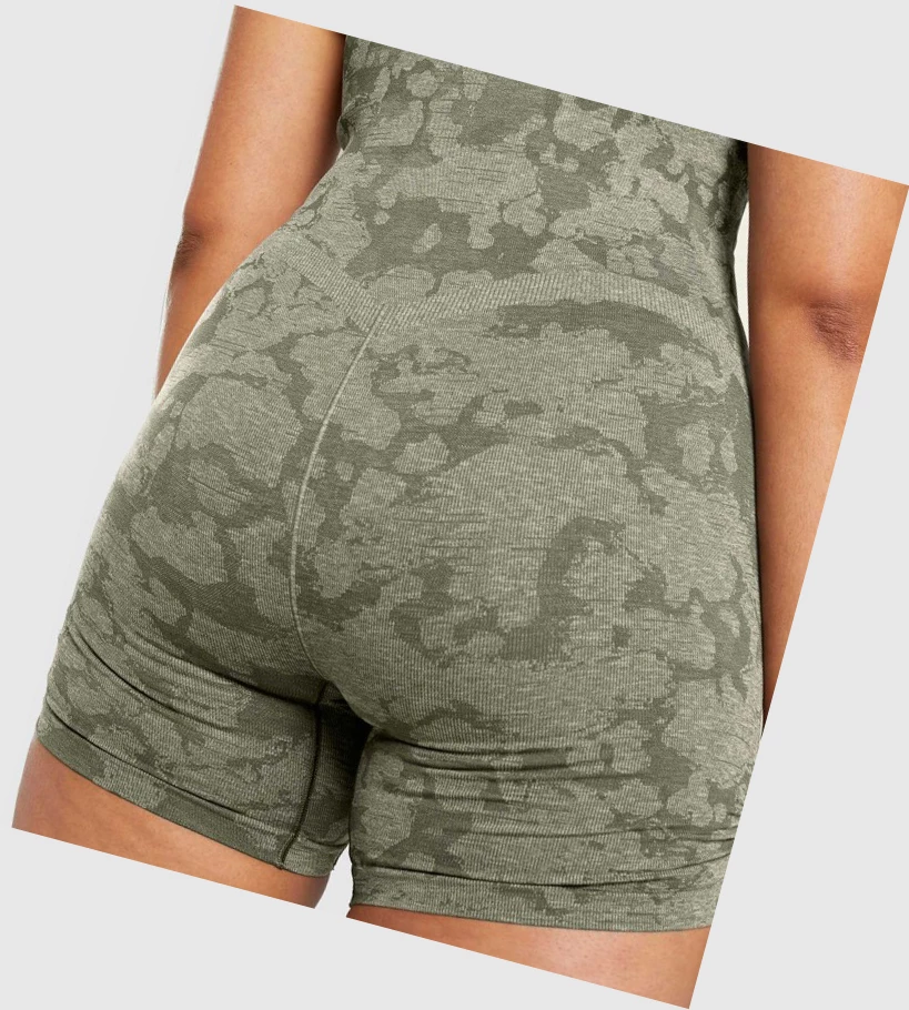 Bermudas Gymshark Adapt Camo Seamless All In One Mujer Verdes | DQTJSRE-28