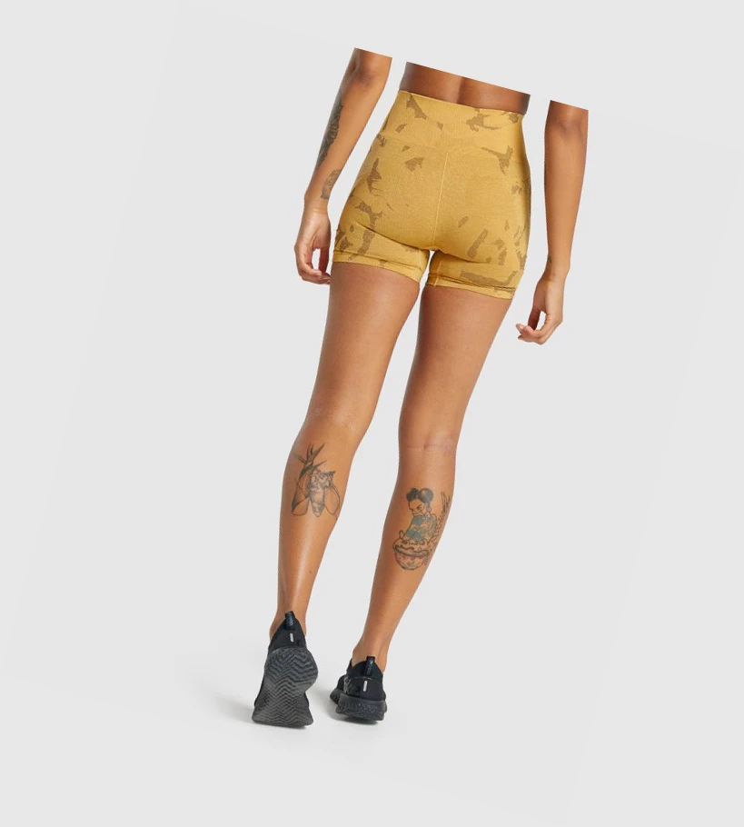 Bermudas Gymshark Adapt Camo Seamless Mujer Amarillos | NQUROCH-47