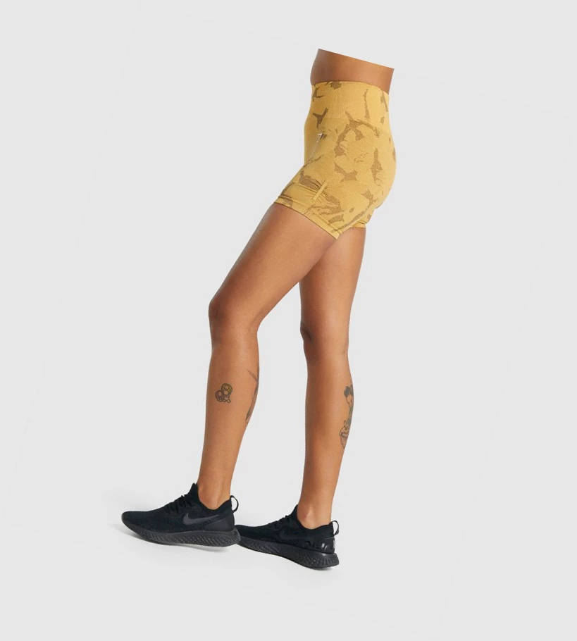 Bermudas Gymshark Adapt Camo Seamless Mujer Amarillos | NQUROCH-47