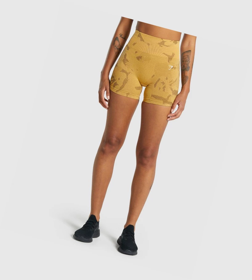 Bermudas Gymshark Adapt Camo Seamless Mujer Amarillos | NQUROCH-47