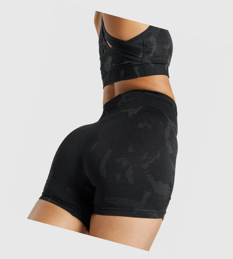 Bermudas Gymshark Adapt Camo Seamless Mujer Negros | NWZGTUS-54