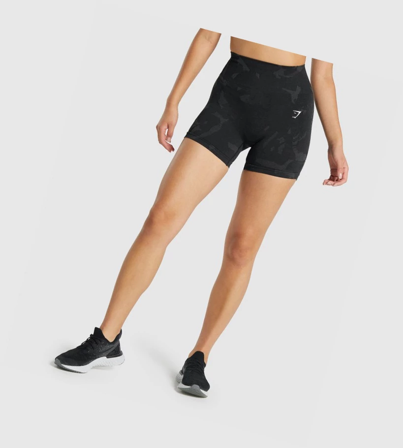 Bermudas Gymshark Adapt Camo Seamless Mujer Negros | NWZGTUS-54