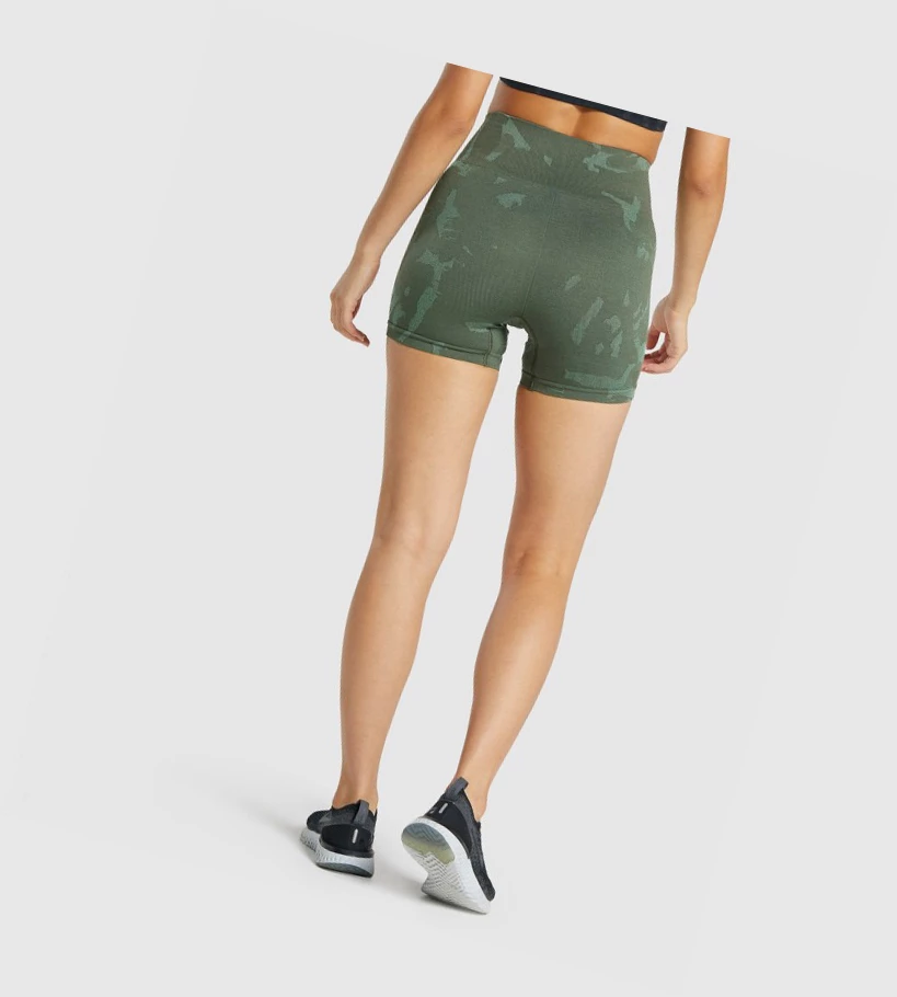 Bermudas Gymshark Adapt Camo Seamless Mujer Verdes | TISJYRD-53