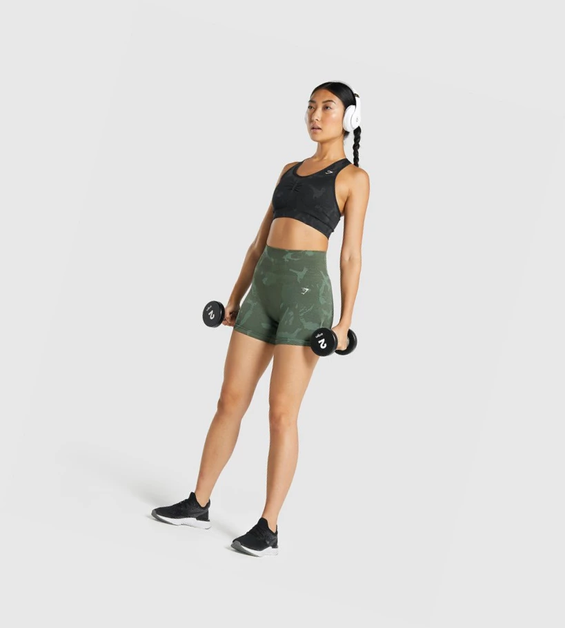 Bermudas Gymshark Adapt Camo Seamless Mujer Verdes | TISJYRD-53