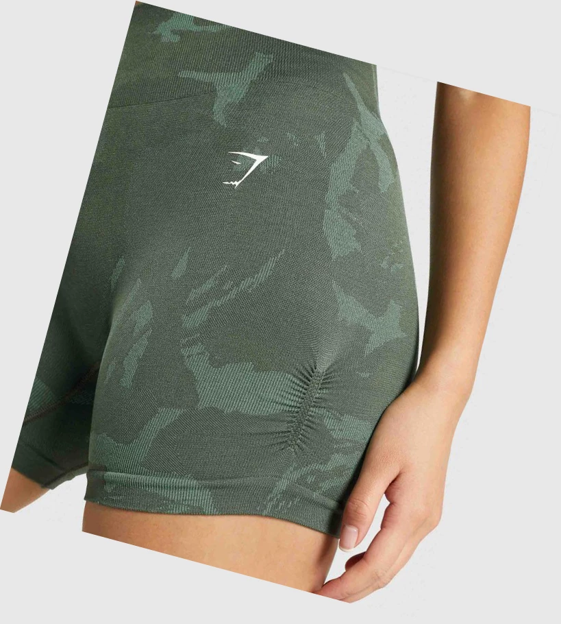 Bermudas Gymshark Adapt Camo Seamless Mujer Verdes | TISJYRD-53