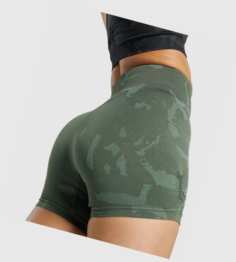 Bermudas Gymshark Adapt Camo Seamless Mujer Verdes | TISJYRD-53