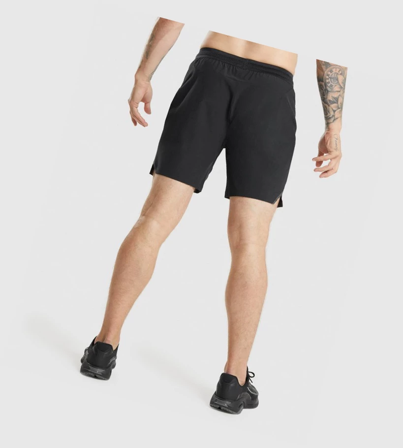 Bermudas Gymshark Apex Perform Hombre Negros | ULEFGYA-64