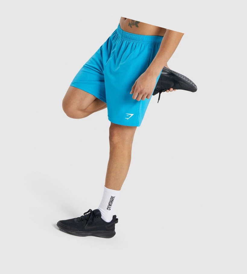 Bermudas Gymshark Arrival De Punto Hombre Azules Claro | KBENUPY-37