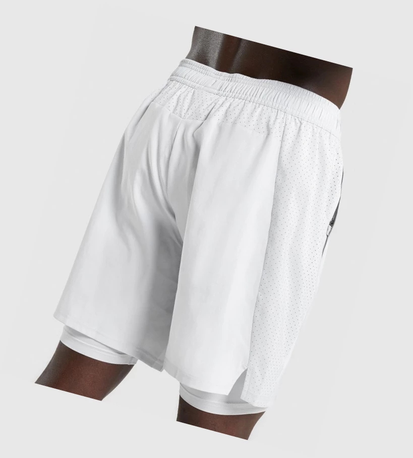 Bermudas Gymshark Aspect 2 In 1 Hombre Grises Claro | MYUPJEG-98