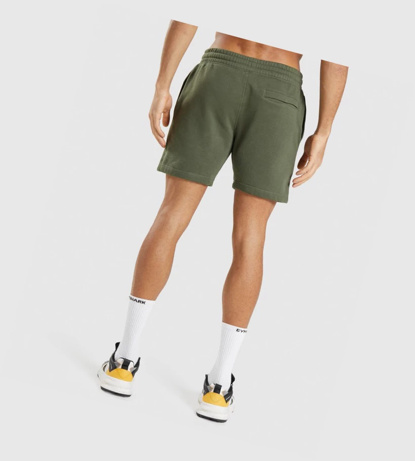 Bermudas Gymshark Crest Hombre Verde Oliva | ZHEFPNX-16