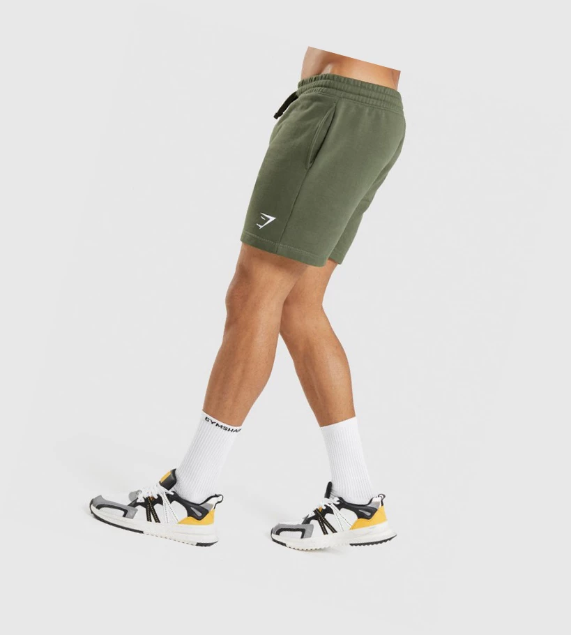 Bermudas Gymshark Crest Hombre Verde Oliva | ZHEFPNX-16