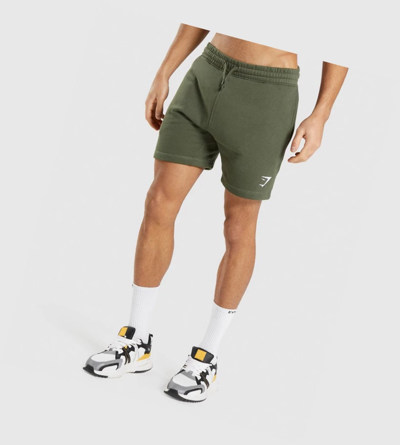 Bermudas Gymshark Crest Hombre Verde Oliva | ZHEFPNX-16