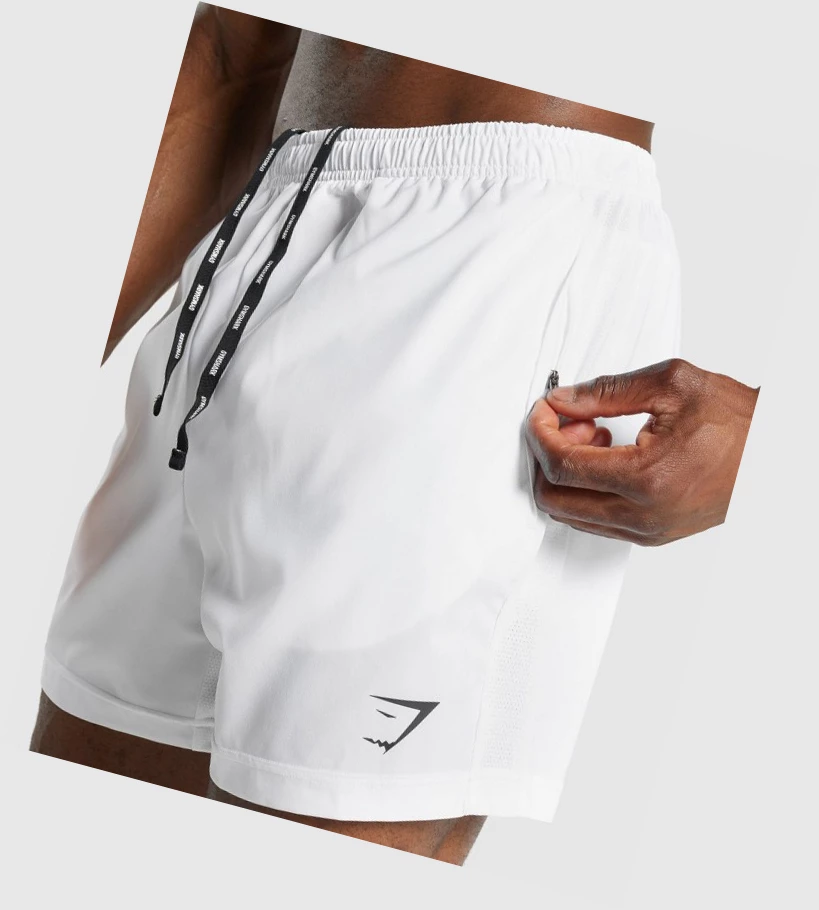 Bermudas Gymshark Deporte Hombre Blancos | JDLWAUZ-50