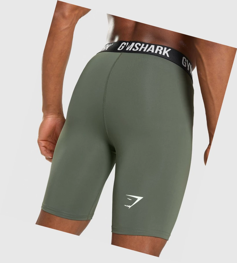 Bermudas Gymshark Element Baselayer Hombre Verde Oliva | JQIYMFP-13