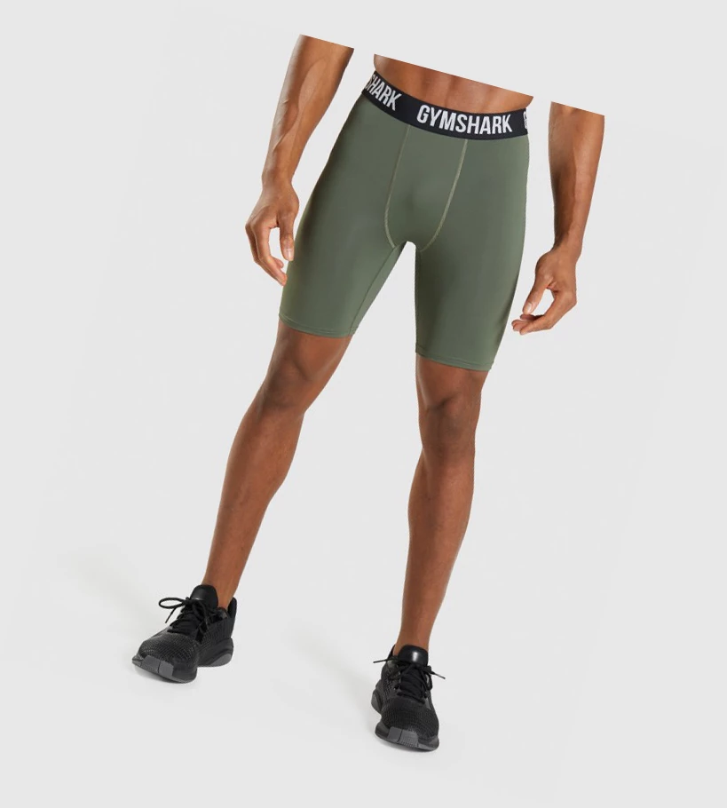 Bermudas Gymshark Element Baselayer Hombre Verde Oliva | JQIYMFP-13